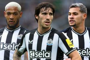 三大“恶人”！纽卡1.5亿欧中场3人组：托纳利+吉马良斯+乔林顿