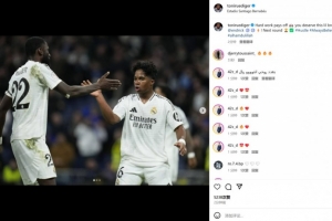 吕迪格社媒晒与恩德里克合影：你配的上这一切，兄弟！