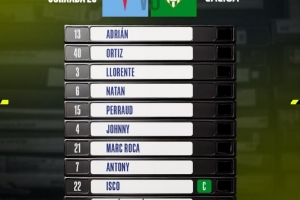 首秀曾当选全场最佳，安东尼连场代表贝蒂斯首发出战