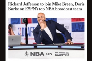 杰弗森将加入ABC/ESPN转播团队！詹姆斯：恭喜我的兄弟🫡