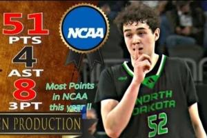 NBA模板是谁？👀NCAA后卫28投狂轰51分创本赛季纪录 三分18中8