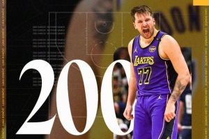 可喜可贺🎉东契奇生涯第200场得分30+ 湖人官推送上祝贺