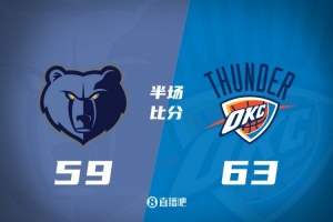 亚历山大19+2+4 小皮蓬14+6+4 贝恩5中0 雷霆半场领先灰熊4分