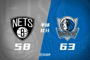 半场战报：浓眉10分克莱9分 拉塞尔10分7助 独行侠领先篮网5分