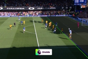 英超官方晒伊镇球员德拉普进球越位划线图，确认进球有效