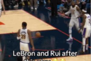 👀詹姆斯抢篮板出界反而对八村发火？还原：应该是说八村没卡位