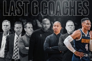 威少过去6任主帅仅剩卢在执教 马龙哈姆沃格尔等皆未担任主教练岗