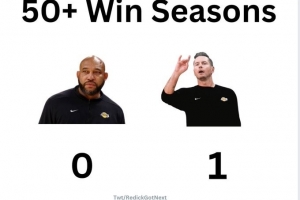 勾起回忆😅美媒晒图：雷迪克菜鸟赛季50胜&哈姆两赛季没做到过