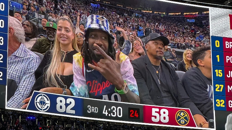 😋吃真好！贝弗利携未婚妻LA观战😍伊朗名媛镂空低胸超吸睛