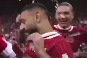 努涅斯朝身为穆斯林的萨拉赫泼香槟？事实上那是0酒精香槟饮料