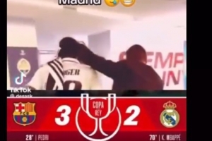 😂巴萨男篮球员嘲讽：吕迪格在巴萨战胜皇马后哭泣