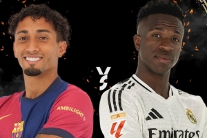 大战在即！西甲官方发布国家德比海报：拉菲尼亚pk维尼修斯