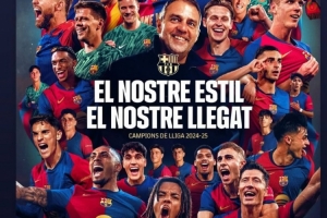 真爱！坎塞洛社媒转发海报祝贺巴萨夺冠🧡💙