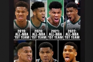 😤字母哥连续七年入选赛季最佳一阵！本人转发庆祝