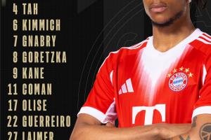 世俱杯-拜仁vs博卡先发：奥利塞、凯恩先发，穆西亚拉替补