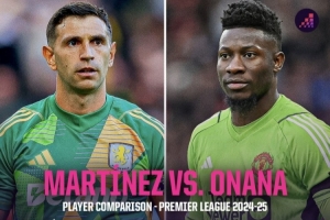 上赛季英超大马丁与奥纳纳数据：前者扑救成功率68.3%，后者66.9%