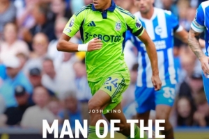 富勒姆官方：18岁英格兰中场约书亚-金当选首轮队内最佳球员