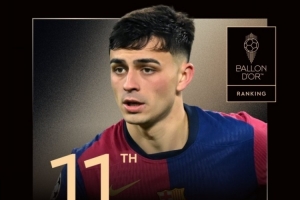 金球奖排名第11，邦马蒂为佩德里鸣不平：我们需要更多地谈论他